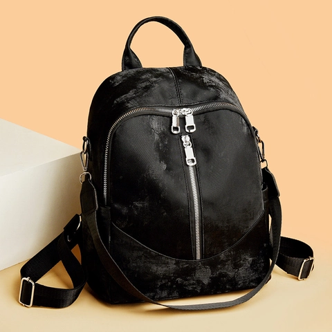 Mochila Moda Mujer Cuero PU Gran Capacidad Ligera Viaje Conmutación Urbano Simple Bolso