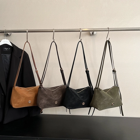 Borsa Sottobraccio Vintage In Pelle PU Opaca Borsa A Tracolla Retro Con Decorazione In Metallo Dorato Per Donna