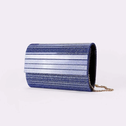 Abendtasche Clutch Acryl Glitzer Pailletten Streifen Kette Party Hochzeit Rechteckig Für Damen