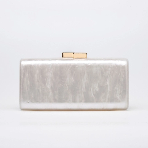Pochette Da Sera In Acrilico Texture Marmo Borsa A Scatola Rigida Con Catena In Metallo Per Matrimonio Donne