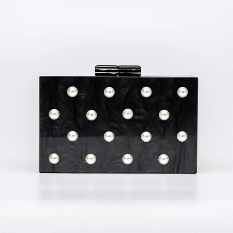 Elegante Abendtasche Aus Acryl Mit Marmortextur Und Künstliche Perlenbesatz Hartschale Box Clutch Mit Kette Für Damen Party