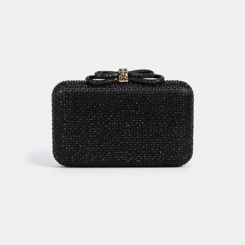 Elegante Pochette Da Sera Con Strass E Chiusura A Fiocco Luccicante Borsa Da Mano Di Lusso Per Festa Matrimonio Donna