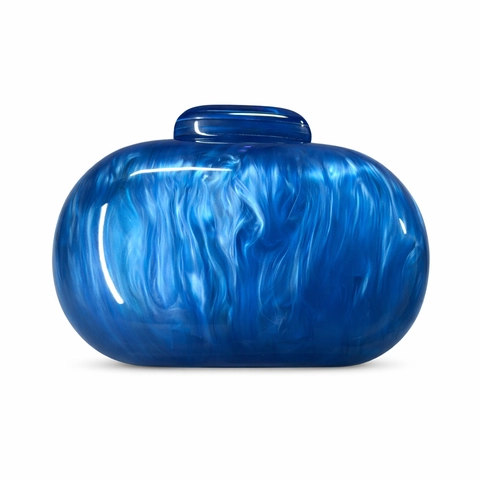 Acrylic Evening Bag Marble Texture Oval Hard Shell Clutch For Women Wedding Party Gala With Detachable Chain Strap