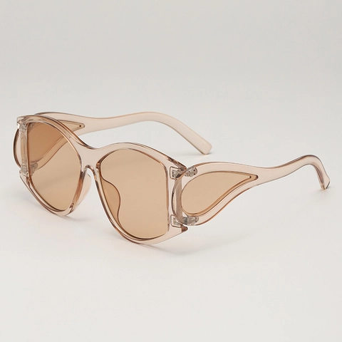 Oversized Zonnebril Punk Y2K Vlam Vleugel Ontwerp PC Frame AC Lens UV400 Bescherming Outdoor Party Mode Bril