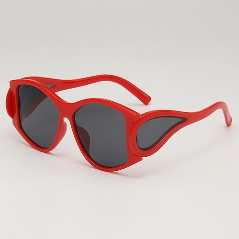 Oversized Zonnebril Punk Y2K Vlam Vleugel Ontwerp PC Frame AC Lens UV400 Bescherming Outdoor Party Mode Bril