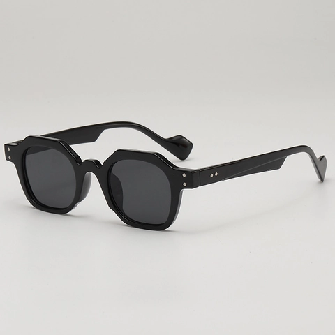 Retro Irregular Polygon Sunglasses PC Frame AC Lens UV400 Protection Geometric Rivets Fashion Eyewear For Men Women