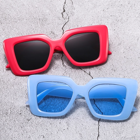 Square Oversized Sunglasses Eyeglasses Retro Y2K Dopamine Color PC Frame AC Lens UV400 Protection Fashion For Women Men