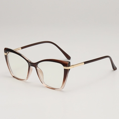Occhiali Anti Luce Blu Occhio Di Gatto Montatura TR Metallo Moda Retro Donna Occhiali Ottici Lente Chiara