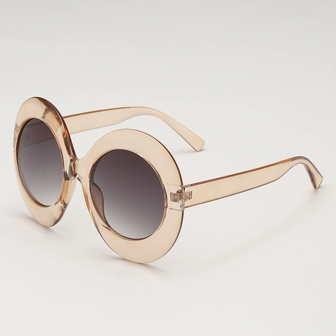 Retro Oval Sunglasses For Women Trendy Large Frame PC UV400 Gradient Lens Punk Style Outdoor Travel