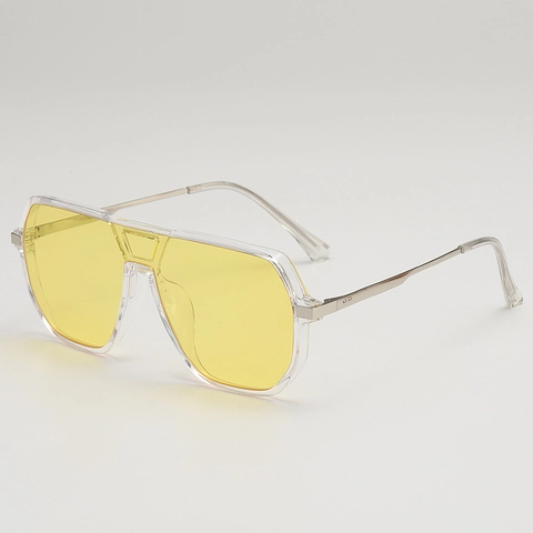 Lunettes De Soleil Vintage Grand Cadre Protection UV400 PC Métal Géométrique Aviateur Pour Voyage En Plein Air Unisexe