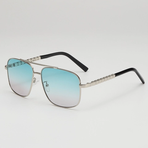 Aviator Sonnenbrille Herren Damen Metallrahmen Doppelsteg UV400 Verlauf AC Gläser Fahren Outdoor Mode Großer Rahmen