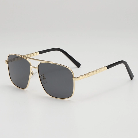 Aviator Sonnenbrille Herren Damen Metallrahmen Doppelsteg UV400 Verlauf AC Gläser Fahren Outdoor Mode Großer Rahmen