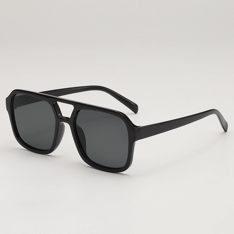 Square Sunglasses Double Bridge PC Frame AC Lens UV400 Protection Retro Fashion Eyewear For Unisex Outdoor Beach Travel