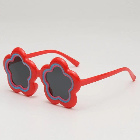 Occhiali Da Sole Bambini Forma Di Fiore Protezione UV400 Stile Vacanza Simpatici Plastica Per Ragazzi Ragazze