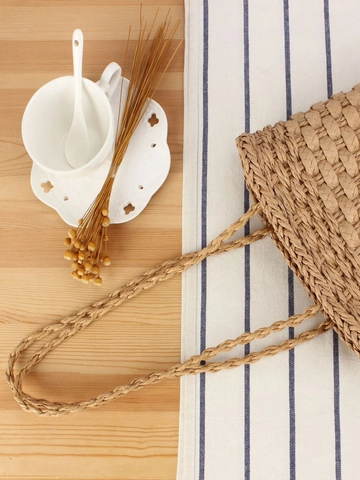 Borsa A Spalla Intrecciata A Mano Corda Di Carta Vacanze Al Mare Quotidiana Versatile Casual Estate Boho Tote Per Donna