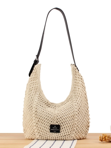 Borsa A Spalla Intrecciata Da Donna Borsa Hobo In Corda Di Cera Artigianale Con Tracolla In Pelle Regolabile Per Vacanze