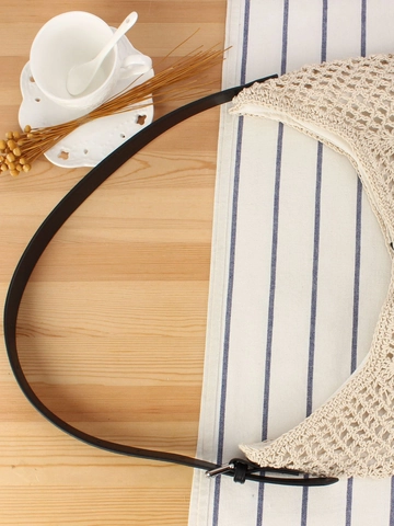 Borsa A Spalla Intrecciata Da Donna Borsa Hobo In Corda Di Cera Artigianale Con Tracolla In Pelle Regolabile Per Vacanze