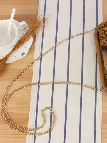 Handgeweven Papieren Stro Crossbody Tas Met Polyester Voering Gouden Ketting Hol Handvat Strandvakantie Casual Handtas