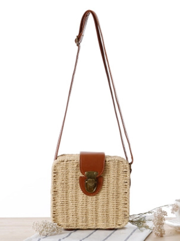 Borsa A Tracolla In Paglia Intrecciata A Scatola Quadrata Per Donna Borsa A Spalla Retrò In Corda Di Carta Stile Vacanza