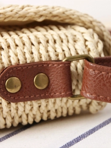 Borsa A Tracolla Intrecciata A Mano Donna Corda Di Carta Paglia Borsa A Spalla Stile Foresta Minimalista Per Vacanze