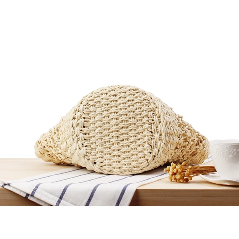 Damen Gewebte Handtasche Papierseil Durchbrochen Sommer Strand Urlaub Lässige Tasche Mit Innenfutter Kordelzug