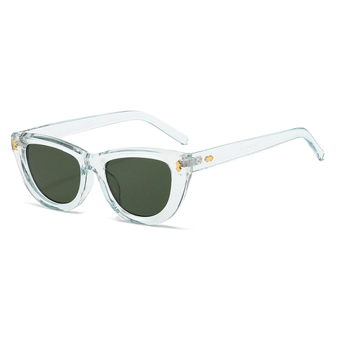 Occhiali Da Sole Cat Eye Retrò Vintage Protezione UV400 Montatura PC Lenti AC Moda Decoro Rivetti Dorati Per Donne E Uomini