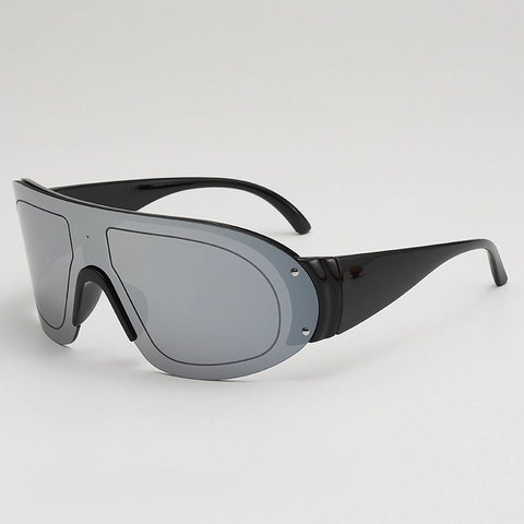 Lunettes De Soleil Shield Oversize Verre PC Intégré Style Cyberpunk Futuriste Protection UV400 Pour Hommes Et Femmes