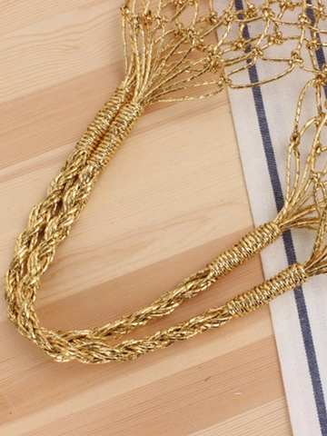 Handgefertigte Gewebte Metallic Handtasche Mit Stoff Innenfutter Für Damen Mode Strand Urlaub Eimer Stil Tasche