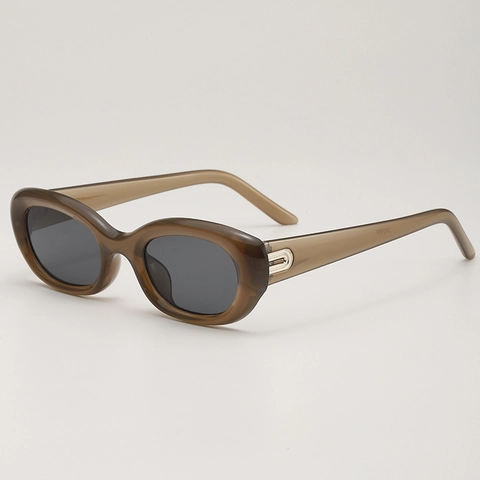 Lunettes De Soleil Ovales Rétro Femmes Protection UV400 Monture PC Verre AC Style Y2K Vintage Décor Métal