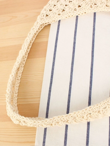 Damen Gewebte Schultertasche Baumwollseil Gehäkelt Handtasche Mit Kordelzug Innentasche Bohemian Strand Urlaub