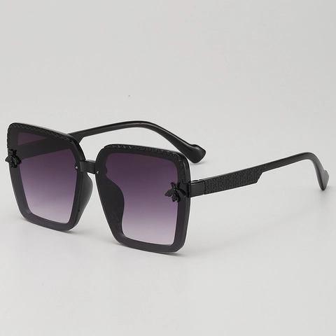Gafas De Sol Cuadradas Niños Protección UV Montura PC Sobredimensionada Decoración Abeja Lentes Degradadas Moda Exterior