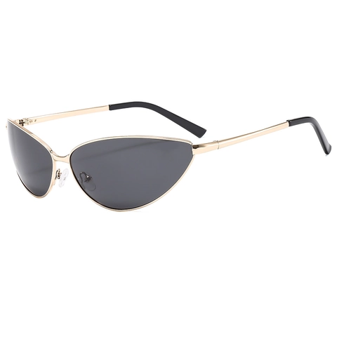 Cat Eye Sunglasses Metal Frame UV400 Protection Small Triangle Eyewear Punk Hip Hop Street Style For Women Men