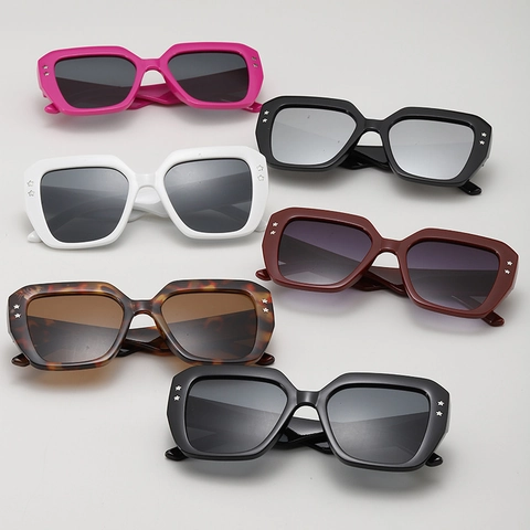 Oversized Square Sunglasses Fashion Star Rivet PC AC Lens UV400 Protection Vintage Y2K Eyewear For Men Women