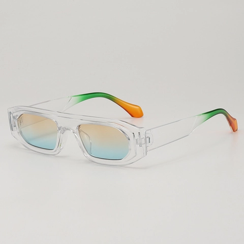 Lunettes De Soleil Rectangulaires Vintage Protection UV400 Monture En Plastique Mode Pour Femmes Hommes Style Y2K