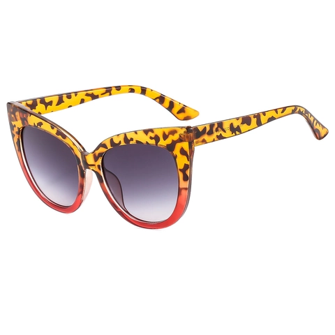Mode Dames Cat Eye Zonnebril Glitter UV400 Bescherming PC Montuur Gradiënt Lenzen Retro Groot Montuur Brillen