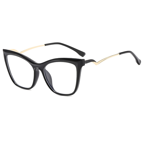 Montatura Occhiali Occhio Di Gatto TR90 E Stanghette In Metallo A Onda Anti Luce Blu Occhiali Grandi Per Donna