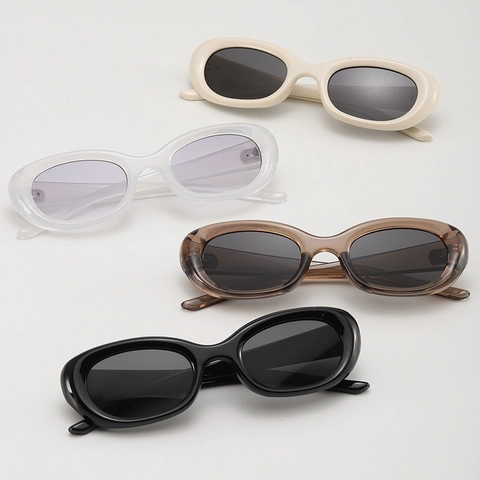 Retro Kattenoog Zonnebril UV400 Bescherming PC Frame AC Lens Metalen Detail Y2K Stijl Dames Heren