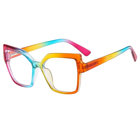 Montatura Occhiali Occhio Di Gatto Donna PC Anti Luce Blu Quadrati Retrò Moda Decorativo