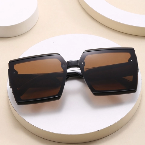 Occhiali da Sole Quadrati Oversize alla Moda per Donna Uomo Retro Hip Hop Lenti Sfumate Montatura in PC Protezione UV400