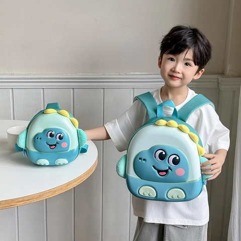 Light Up Cartoon Dinosaur Kids Backpack And Sling Bag EVA Hard Shell Lightweight Breathable Kindergarten Schoolbag