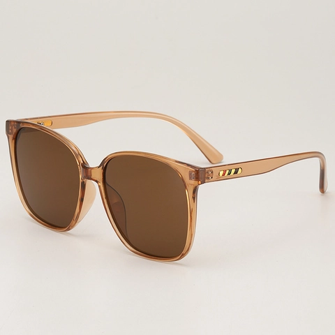 Oversized Square Sunglasses Retro PC Frame UV400 Protection Fashion Vintage Eyewear Striped Temple Decoration Unisex