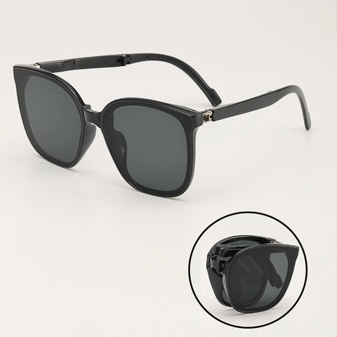 Faltbare Eckige Sonnenbrille Für Damen Herren UV400 Schutz Tragbar Mode Oversize Sonnengläser Hochwertiger PC Rahmen AC Linse