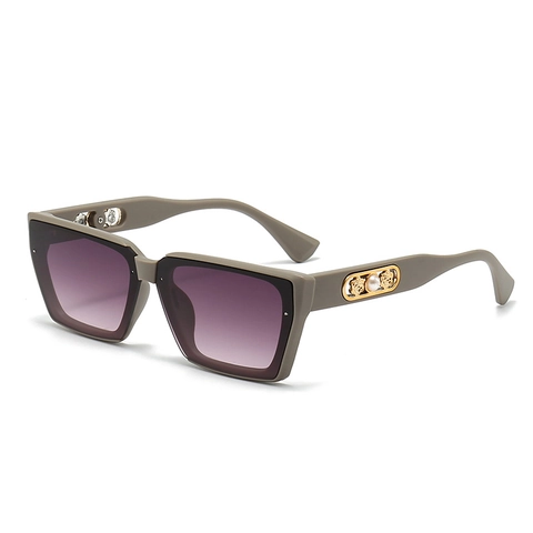 Lunettes De Soleil Cat Eye Oversized Pour Femmes UV400 Monture PC Verres Dégradés Rétro Élégant Branche Métal Künstliche Perle