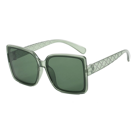Oversized Square Sunglasses UV400 Protection Fashion PC Frame AC Lens Quilted Texture Temples For Women Men