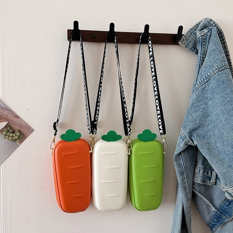Borsa A Tracolla A Forma Di Carota Pelle PU Creativa Frutta Verdura Custodia Per Cellulare Con Tracolla Love Carina