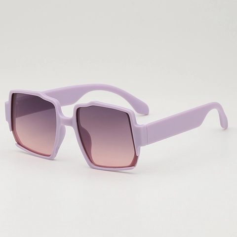 Kids Trendy Irregular Geometric Sunglasses Matte PC Frame AC Gradient Lens UV400 Protective Eyewear For Boys Girls Outdoor