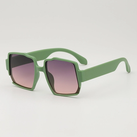 Kids Trendy Irregular Geometric Sunglasses Matte PC Frame AC Gradient Lens UV400 Protective Eyewear For Boys Girls Outdoor