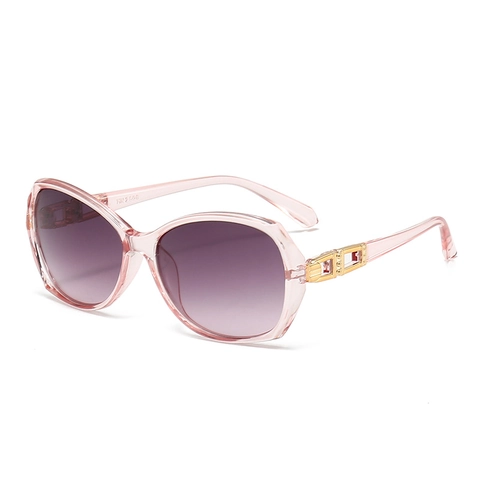Lunettes De Soleil Oversize Pour Femmes Protection UV400 Verres Dégradés AC Monture PC Avec Décoration Métal Doré