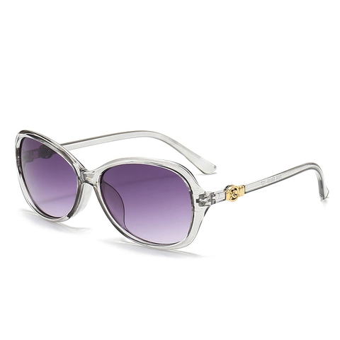 Lunettes De Soleil Femmes Surdimensionnées Verres Dégradés Protection UV400 Style Grenouille Rétro Décor Rond Métal