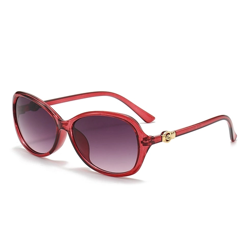 Lunettes De Soleil Femmes Surdimensionnées Verres Dégradés Protection UV400 Style Grenouille Rétro Décor Rond Métal